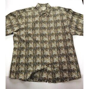 Crossings Men's XL Short Sleeve Button Down Shirt 100% Cotton Geometric